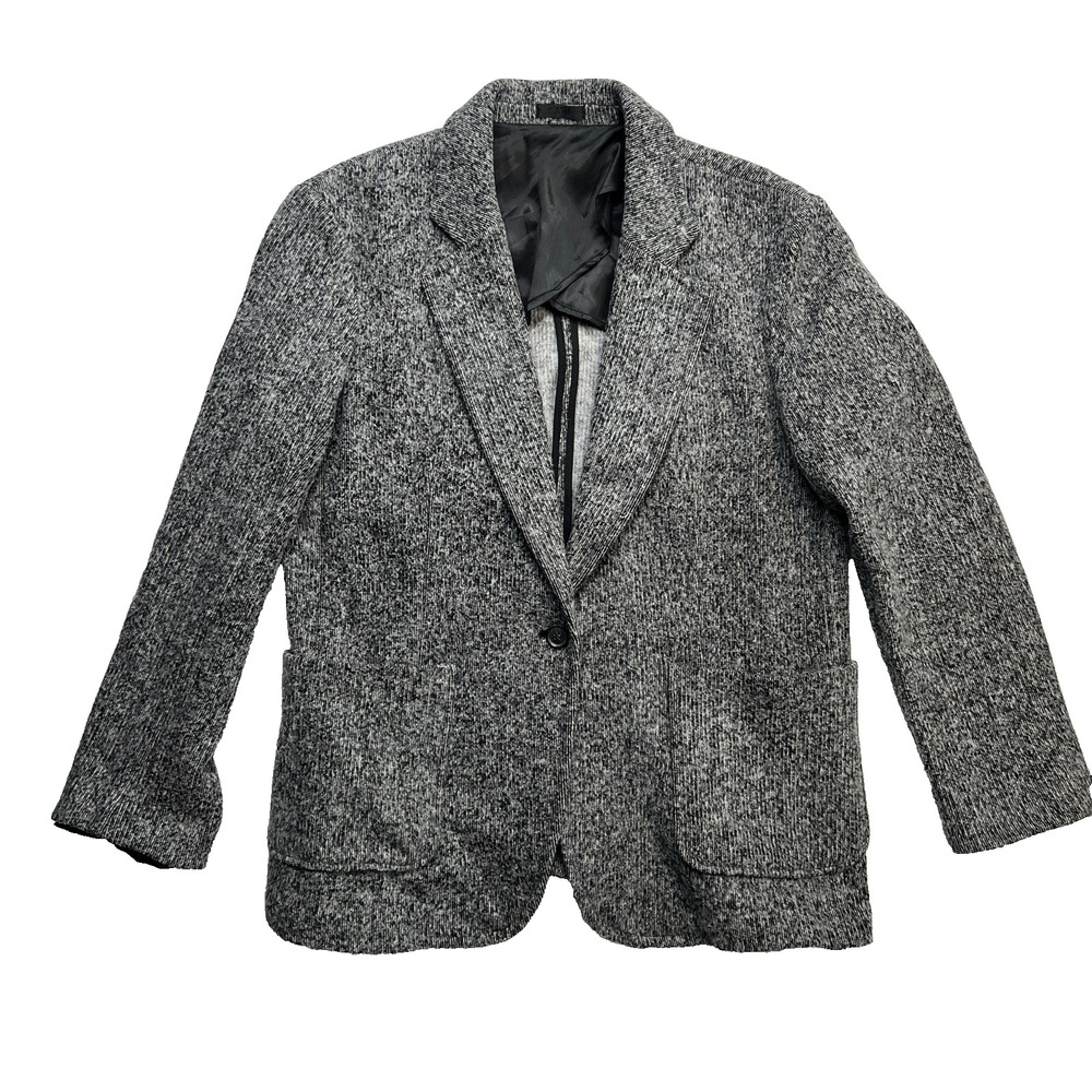 Anthony Thomas Melillo Cotton Blend Marl Blazer Women's Gray Designer Jacket Sm